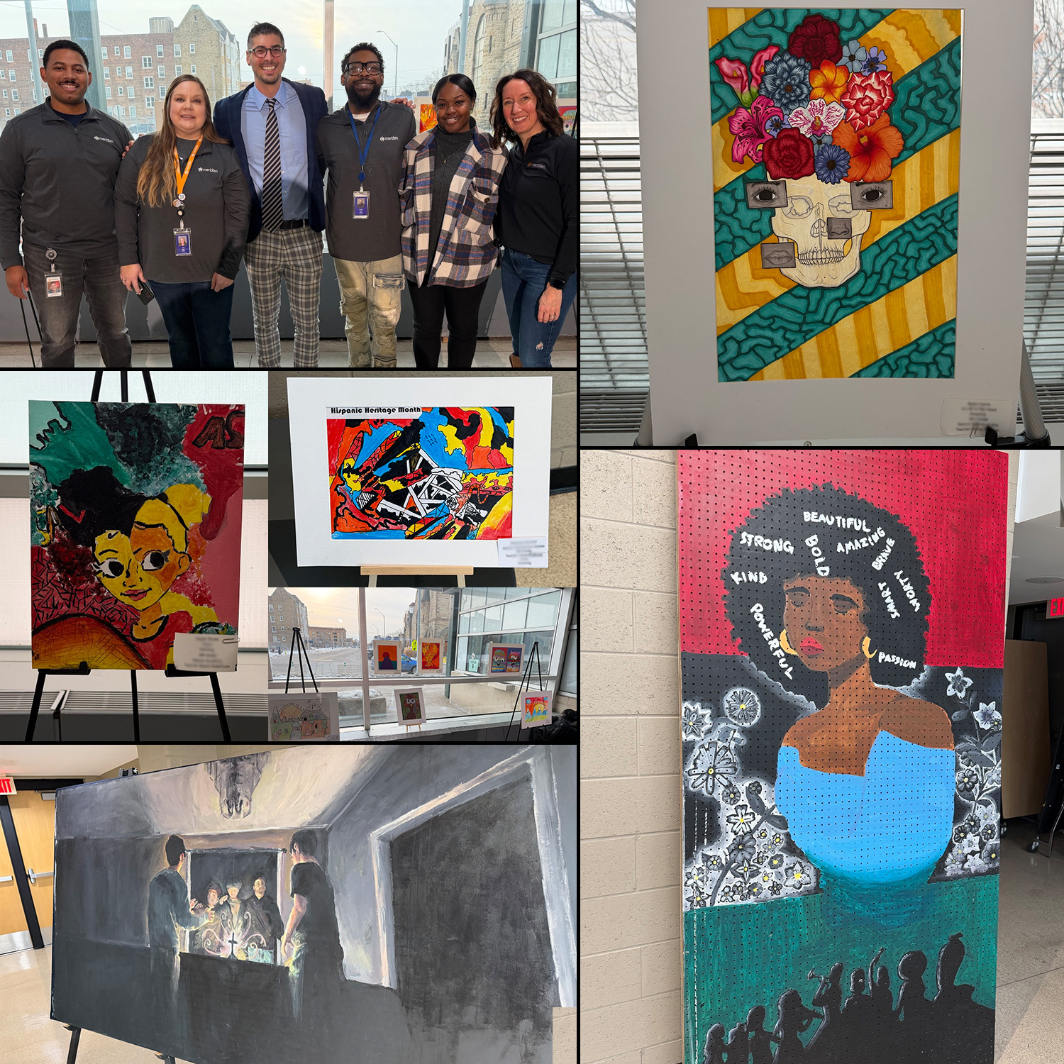 collage of student artwork