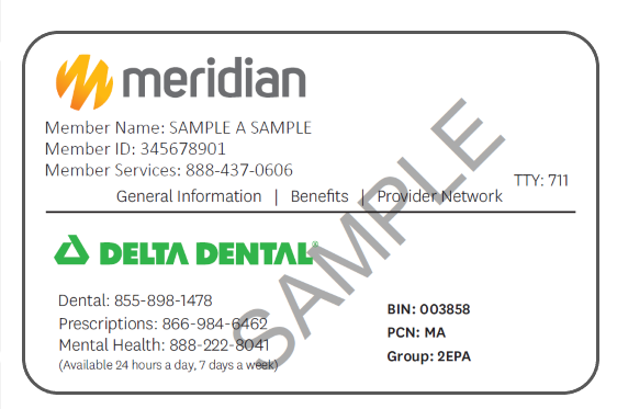 example of member ID card front